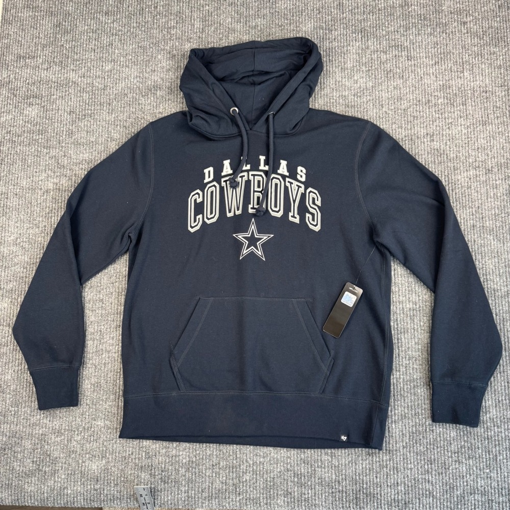 47 Dallas Cowboys Hoodie Mens L Dak Prescott 4 Navy NFL Team Apparel NEW